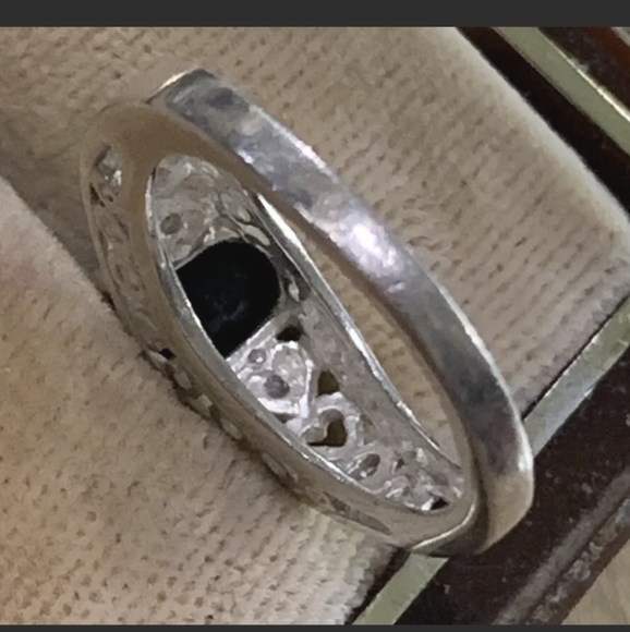 Sterling Silver Blue Sapphire Ring Size 5 - Picture 7 of 7